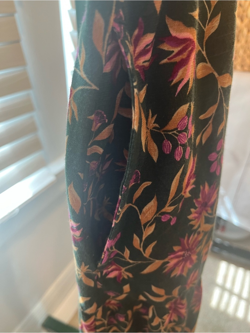 100% Organic Cotton Dark Green Floral Smocked Maxi Dress - Picture 8 of 8